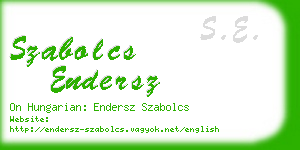 szabolcs endersz business card